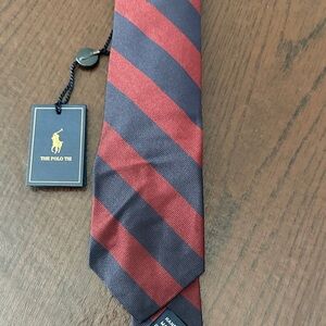 Polo by Ralph Lauren Burgundy and Navy Striped Tie